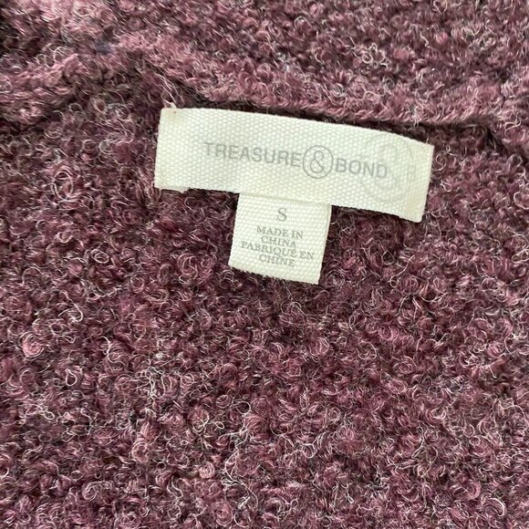 TREASURE Bond Cardigan New BNWT Cozy Dark Purple - Picture 9 of 13